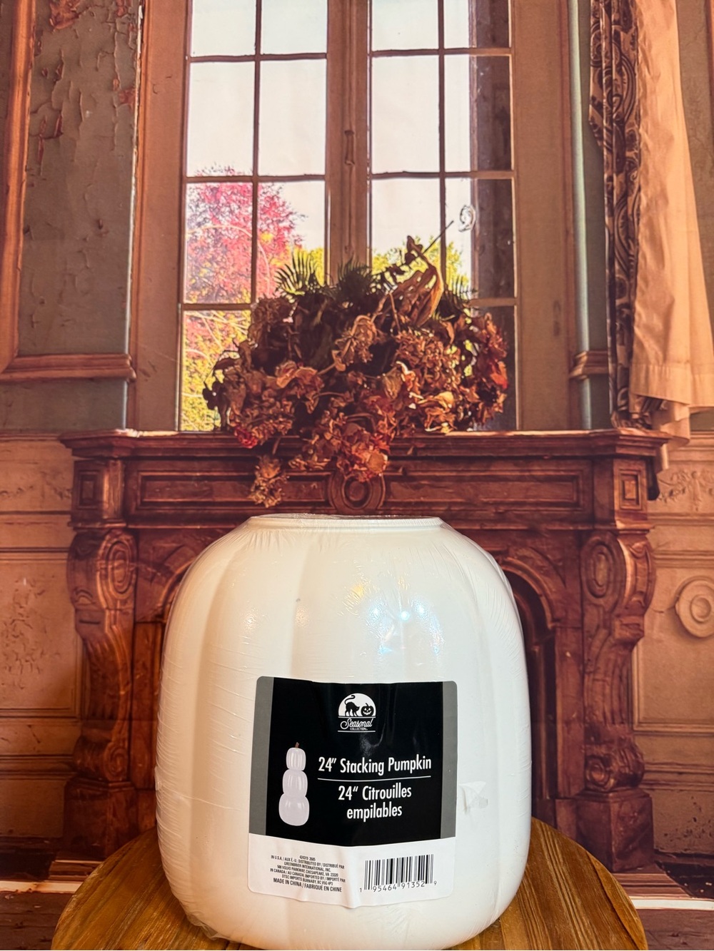 24" White Stacking Pumpkins Fall Halloween Thanksgiving Crafters Craft
